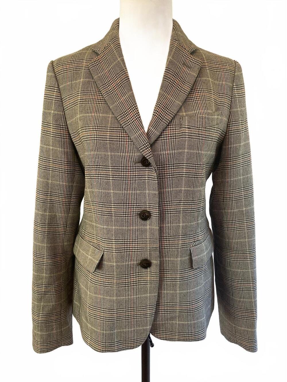 Comptoir des Cotonniers Plaid Blazer Women’s Medium Brown Glen Check Capsule